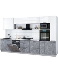 Кухонный гарнитур Интерлиния Мила Gloss 3.5-ПМ1
