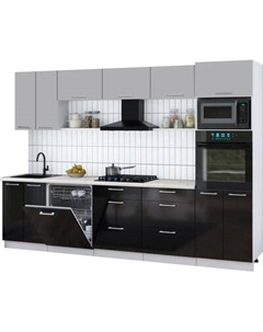Кухонный гарнитур Интерлиния Мила Gloss 3.0-ПМ1