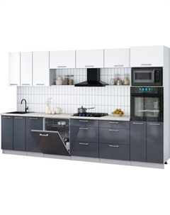 Кухонный гарнитур Интерлиния Мила Gloss 3.4-ПМ1-2