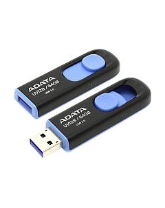 USB flash накопитель A-data DashDrive UV128 Black/Blue 64GB (AUV128-64G-RBE)