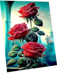 Картина по номерам Флюид Бордовые розы 40x50 / SHR0552