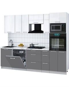 Кухонный гарнитур Интерлиния Мила Gloss 2.6-ПМ1
