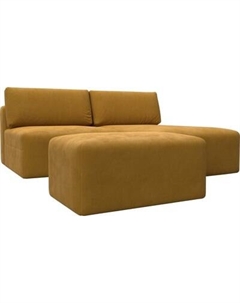 Комплект мягкой мебели Лига Диванов Лига-060 НПБ угол универсальный с пуфом / 129693 Лига диванов