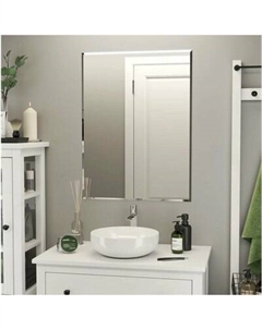 Зеркало Дабл-Ю Без полки 60x80 фацет 2 варианта навеса / S60K Дабл-ю