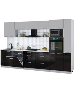 Кухонный гарнитур Интерлиния Мила Gloss 3.3-ПМ1