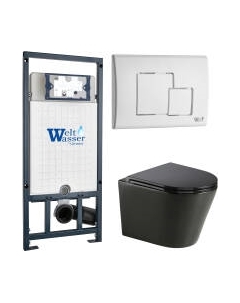 Унитаз подвесной с инсталляцией WeltWasser Marberg 507 + Salzbach 043 MT-BL + Mar 507 SE GL-WT Weltwasser