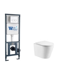 Унитаз подвесной с инсталляцией WeltWasser Marberg 410 + Salzbach 043 GL-WT + Mar 410 SE GL-WT Weltwasser