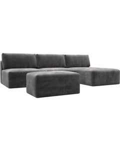 Комплект мягкой мебели Лига Диванов Лига-060 НПБ Лонг угол универсальный с пуфом / 129515 Лига диванов