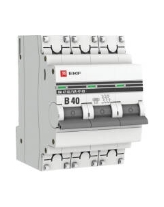 Выключатель автоматический EKF 3P 40А (B) 6кА ВА 47-63 PROxima / mcb4763-6-3-40B-pro Ekf