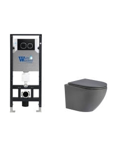 Унитаз подвесной с инсталляцией WeltWasser Amberg 506 + Merzbach 043 MT-GR + Amberg RD-BL Weltwasser