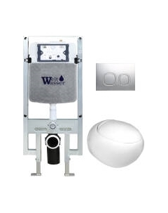 Унитаз подвесной с инсталляцией WeltWasser Amberg 497 ST+Jeckenbach 004 GL-WT+ Amberg RD-MT CR Weltwasser