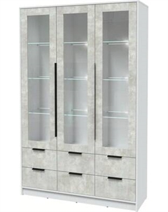 Шкаф с витриной Интерлиния Концепт КТ-ШВ3 с подсветкой