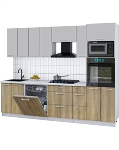 Кухонный гарнитур Интерлиния Мила Gloss 2.7-ПМ1