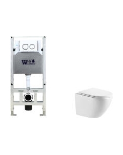 Унитаз подвесной с инсталляцией WeltWasser Amberg 506 ST + Merzbach 043 GL-WT + Amberg RD-WT Weltwasser