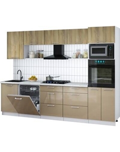 Кухонный гарнитур Интерлиния Мила Gloss 2.9-ПМ1