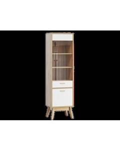 Шкаф-пенал с витриной ЛофтМебель Олимпик / VR-00003253 Лофтмебель