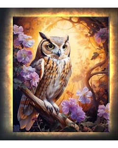 Картина по номерам Молли Филин на цветущем дереве 40x50 / LHR0027 Molli