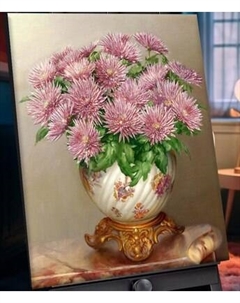 Картина по номерам Флюид Бузин. Розовые астры 40х50 / SHR0588