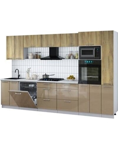 Кухонный гарнитур Интерлиния Мила Gloss 3.3-ПМ1