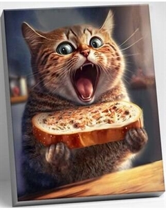 Картина по номерам Молли Мемчики. Голодный котик 40x50 / HR0673 Molli