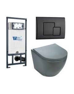 Унитаз подвесной с инсталляцией WeltWasser Marberg 507 + Merzbach 043 MT-GR + Mar 507 SE MT-BL Weltwasser