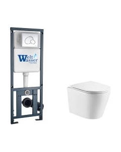 Унитаз подвесной с инсталляцией WeltWasser Marberg 410 + Salzbach 043 GL-WT + Mar 410 RD-CR Weltwasser
