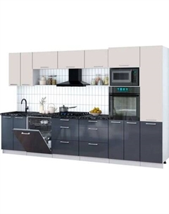 Кухонный гарнитур Интерлиния Мила Gloss 3.4-ПМ1