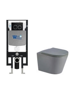 Унитаз подвесной с инсталляцией WeltWasser Amberg 497 + Salzbach 043 MT-GR + Amberg RD-BL Weltwasser