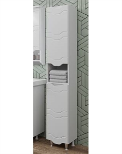 Шкаф-пенал для ванной Runo Стиль 30 правый с корзиной для белья