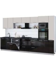 Кухонный гарнитур Интерлиния Мила Gloss 3.5-ПМ1