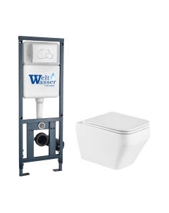 Унитаз подвесной с инсталляцией WeltWasser Marberg 410 + Hofbach 041 GL-WT + Mar 410 RD GL-WT Weltwasser