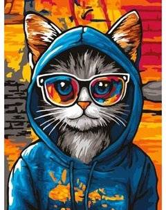 Картина по номерам Три совы Кот в худи / КК3040_57374