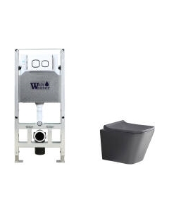 Унитаз подвесной с инсталляцией WeltWasser Amberg 506 ST + Gelbach 041 MT-GR + Amberg RD-WT Weltwasser