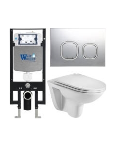 Унитаз подвесной с инсталляцией WeltWasser Amberg 497+ Baarbach 004 GL-WT+ Amberg RD-CR Weltwasser