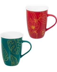 Набор кружек Elan Gallery New Bone China Листья / 230256_2 Elan gallery