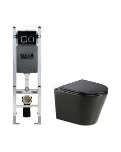 Унитаз подвесной с инсталляцией WeltWasser Amberg 350 ST + Salzbach 043 MT-BL + Amberg RD-BL Weltwasser