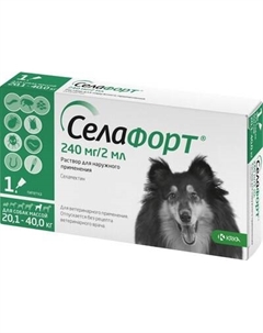 Капли от паразитов KRKA Селафорт для собак 20-40кг Krka