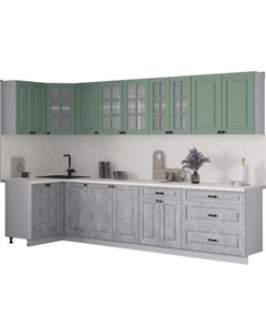 Кухонный гарнитур Интерлиния Мила Деко 1.2x3.2