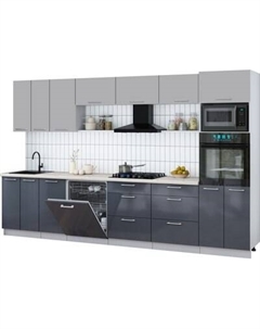 Кухонный гарнитур Интерлиния Мила Gloss 3.4-ПМ1-2