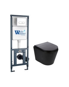 Унитаз подвесной с инсталляцией WeltWasser Marberg 410 + Salzbach 043 MT-BL + Mar 410 SE-CR Weltwasser