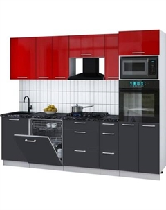 Кухонный гарнитур Интерлиния Мила Gloss 2.6-ПМ1