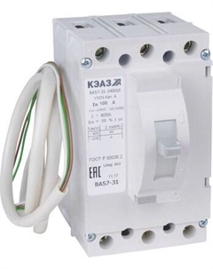 Выключатель автоматический КЭАЗ ВА57-31-341810-50А-400-690AC-НР230AC/220DC-УХЛ3 / 108482 Кэаз