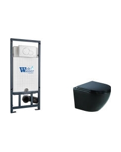 Унитаз подвесной с инсталляцией WeltWasser Marberg 507 + Merzbach 043 MT-BL + Mar 507 RD GL-WT Weltwasser