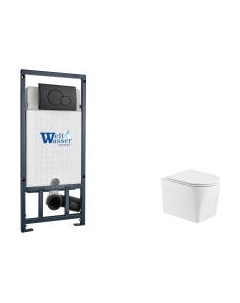 Унитаз подвесной с инсталляцией WeltWasser Marberg 507 + Nesenbach 004 GL-WT + Mar 507 RD-BL Weltwasser