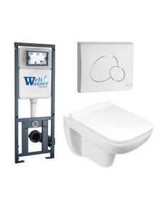 Унитаз подвесной с инсталляцией WeltWasser Marberg 410 + Kehlbach 004 GL-WT + Mar 410 RD GL-WT Weltwasser