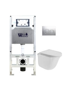 Унитаз подвесной с инсталляцией WeltWasser Amberg 506 ST+ Telbach 004 GL-WT+ Amberg RD-MT CR Weltwasser