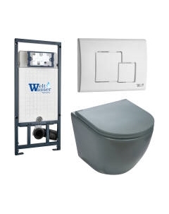 Унитаз подвесной с инсталляцией WeltWasser Marberg 507 + Merzbach 043 MT-GR + Mar 507 SE GL-WT Weltwasser