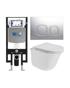 Унитаз подвесной с инсталляцией WeltWasser Amberg 497 + Telbach 004 GL-WT + Amberg RD-CR Weltwasser