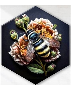 Картина по номерам Флюид Шмель на цветке 37x32 / BVH0002