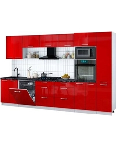 Кухонный гарнитур Интерлиния Мила Gloss 3.4-ПМ1